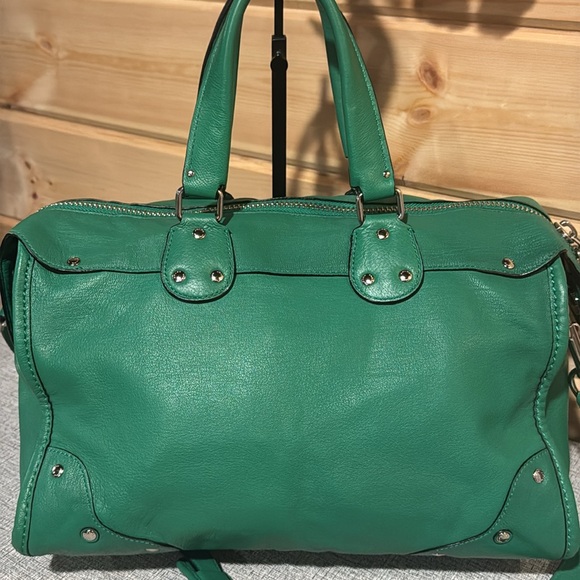 Coach 33689 Green Genuine Leather Rhyder Satchel Shoulder Bag Purse - Picture 5 of 15